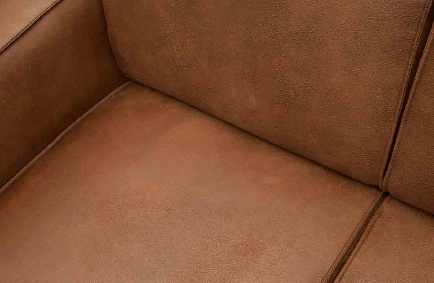 Ecksofa Statement Eco Leder, rechts Cognac