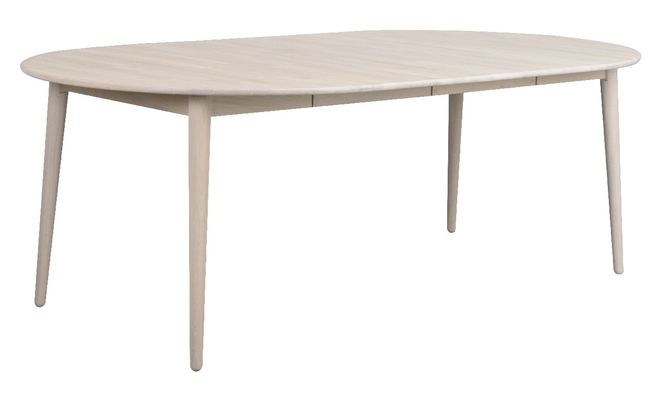 Ausziehtisch Tyler Rund 120/165cm, Eiche Weiß pigmentiert