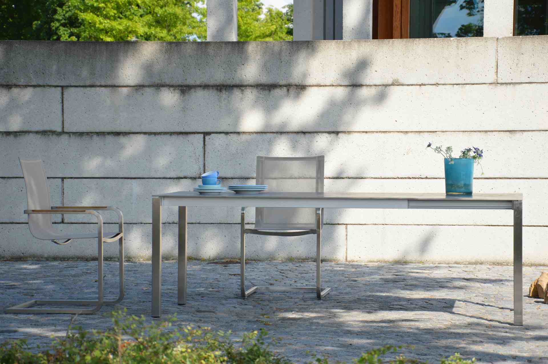 Gartentisch Lux Excell aus Keramik, Ausziehbar, 160/220 cm, Taupe