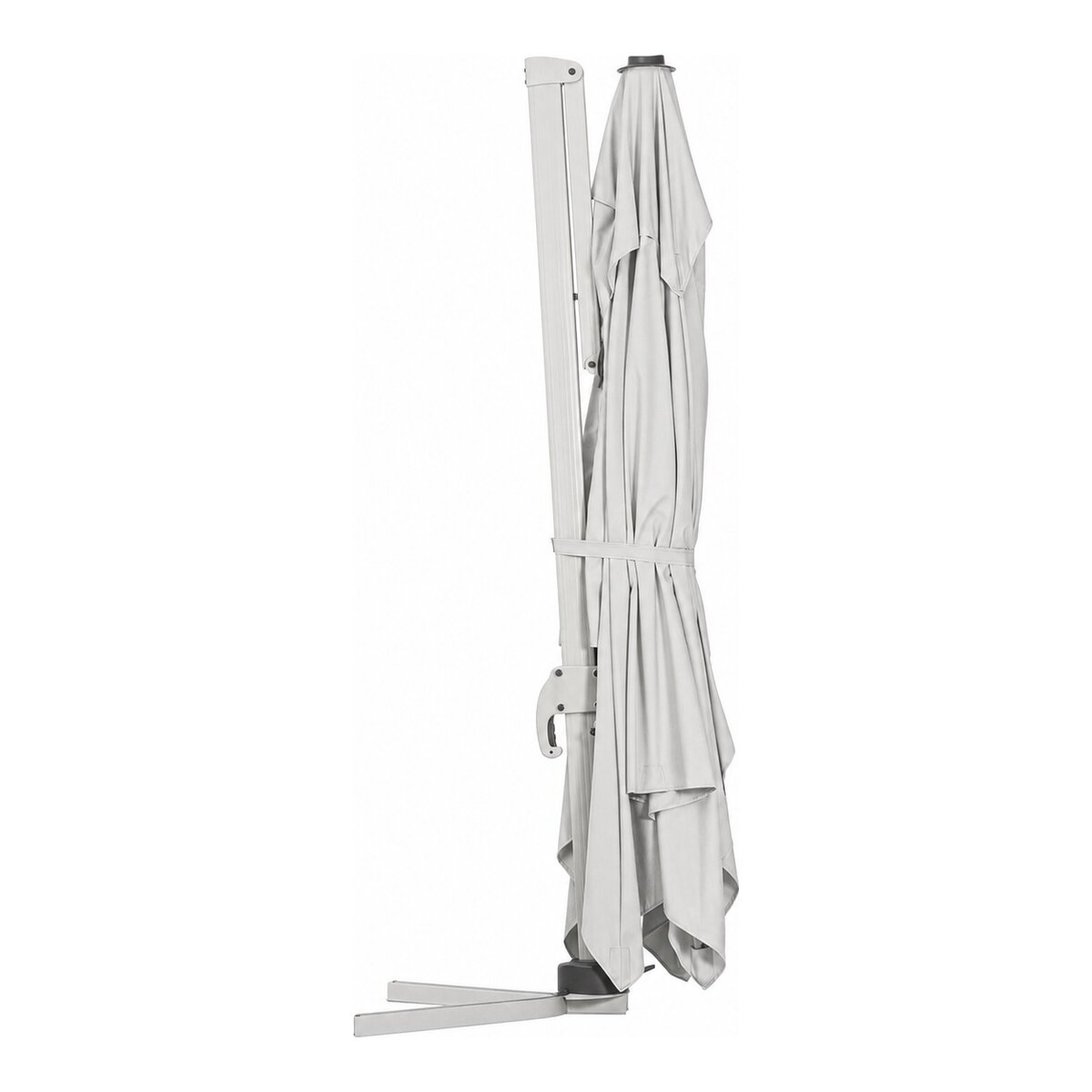 Ampelschirm Saragozza - Aluminium & Polyester-Stoff, Grau, 3x4 m