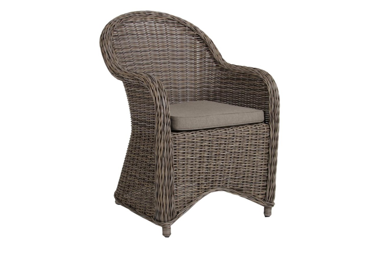 Der Gartenstuhl Paulina überzeugt mit seinem modernen Design. Gefertigt wurde er aus Rattan, welcher einen brauen Farbton besitzt. Das Gestell ist aus Metall und hat eine schwarze Farbe. Die Sitzhöhe des Stuhls beträgt 48 cm.