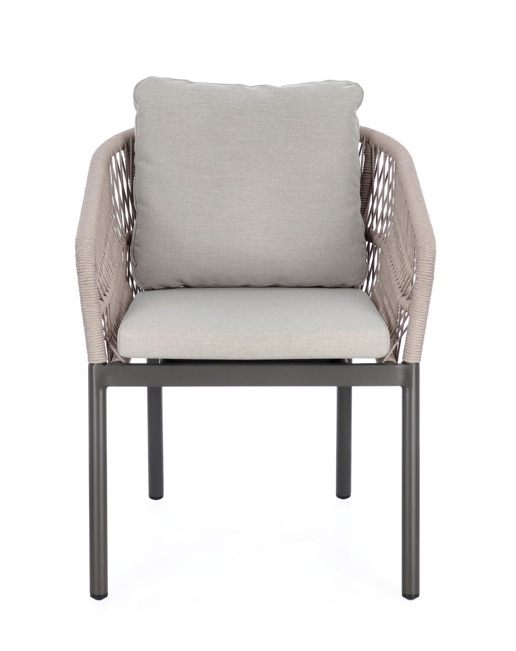 Gartenstuhl Galdana aus Aluminium, Taupe / Anthrazit