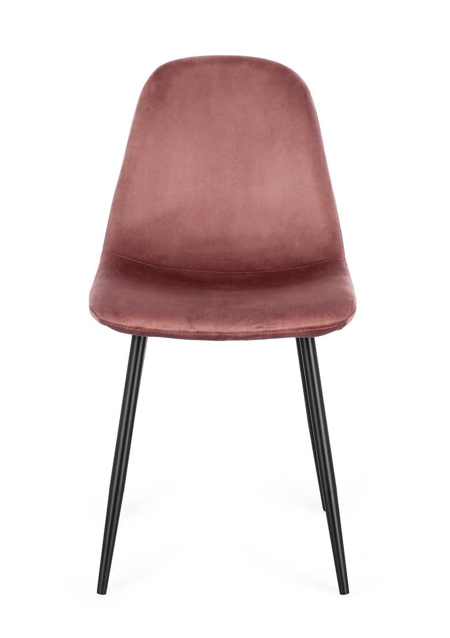 Esszimmerstuhl New Irelia 4er-Set aus Samt, Rosa