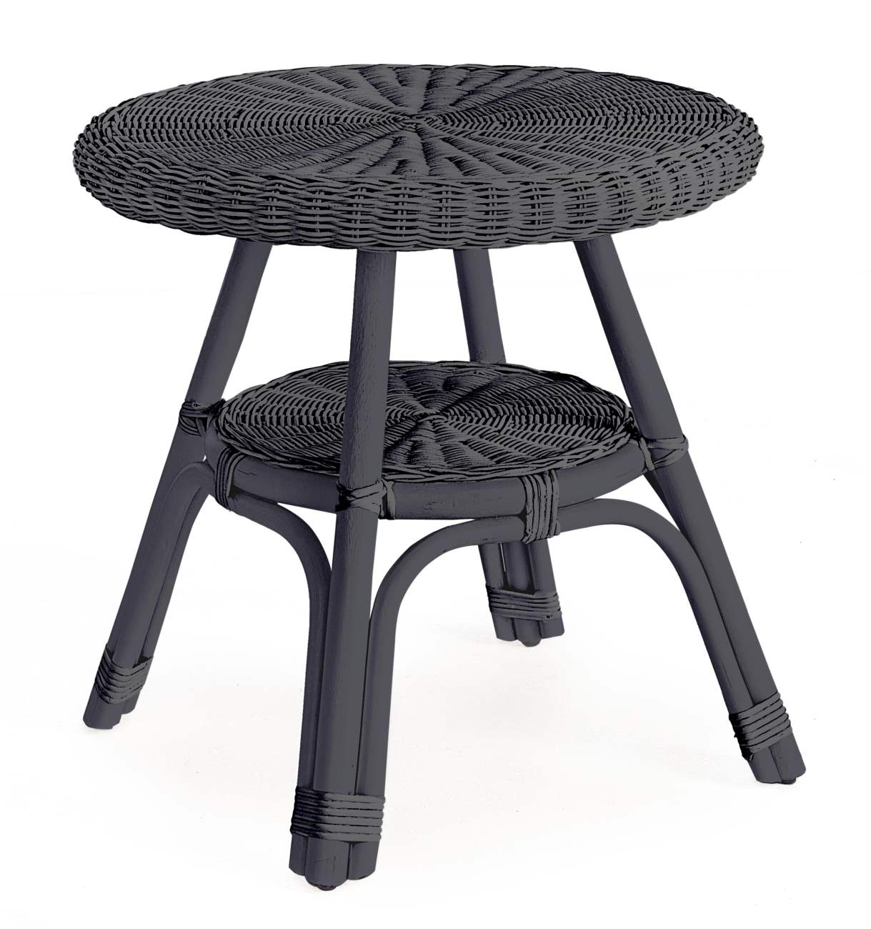 Gartenbeistelltisch Alliss aus Rattan, Schwarz Gartenbeistelltisch Alliss aus Rattan, Schwarz