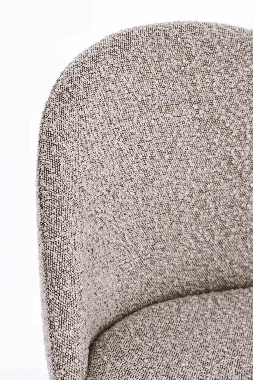 Esszimmerstuhl Tanya 4er-Set aus Boucle, Nerz / Schwarz