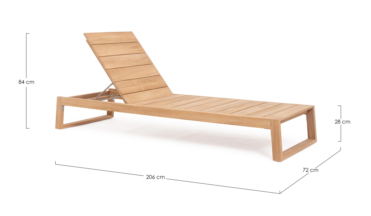 Gartenliege Jeremy aus Teakholz, Natur