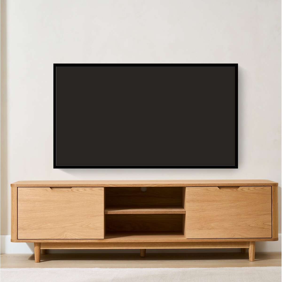TV-Board Gorbin Eiche Natur 180 cm - mit Türen & Soft-Close