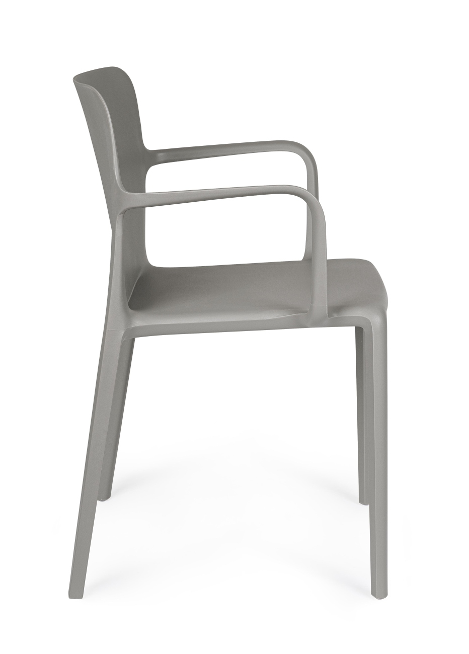 Stuhl Chloris 4er-Set mit Armlehne, Grau