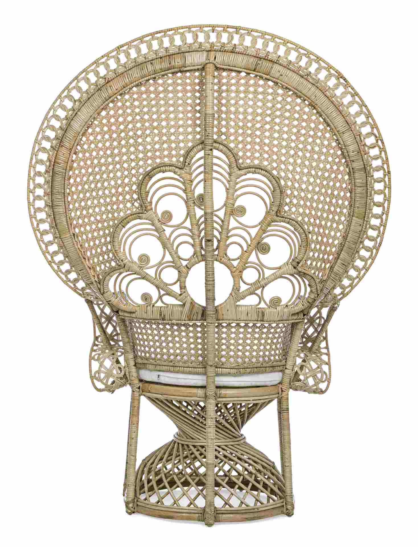 Sessel Peacock aus Rattan, Natur