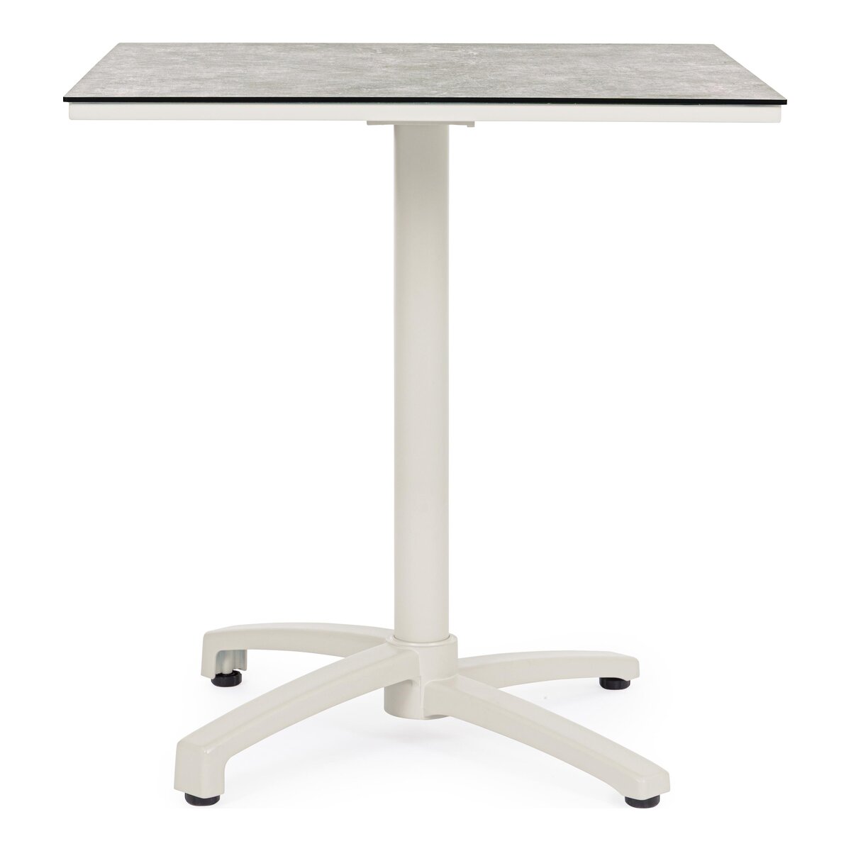Garten-Bistrotisch Claret - Aluminium Cremeweiß, HPL Grau, 70 x 70 cm