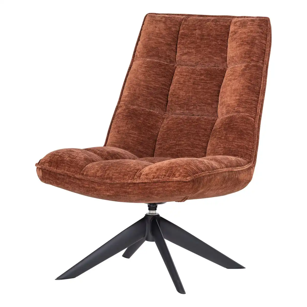 Drehsessel Jouke - Chenille-Stoff Rostbraun, strukturiert