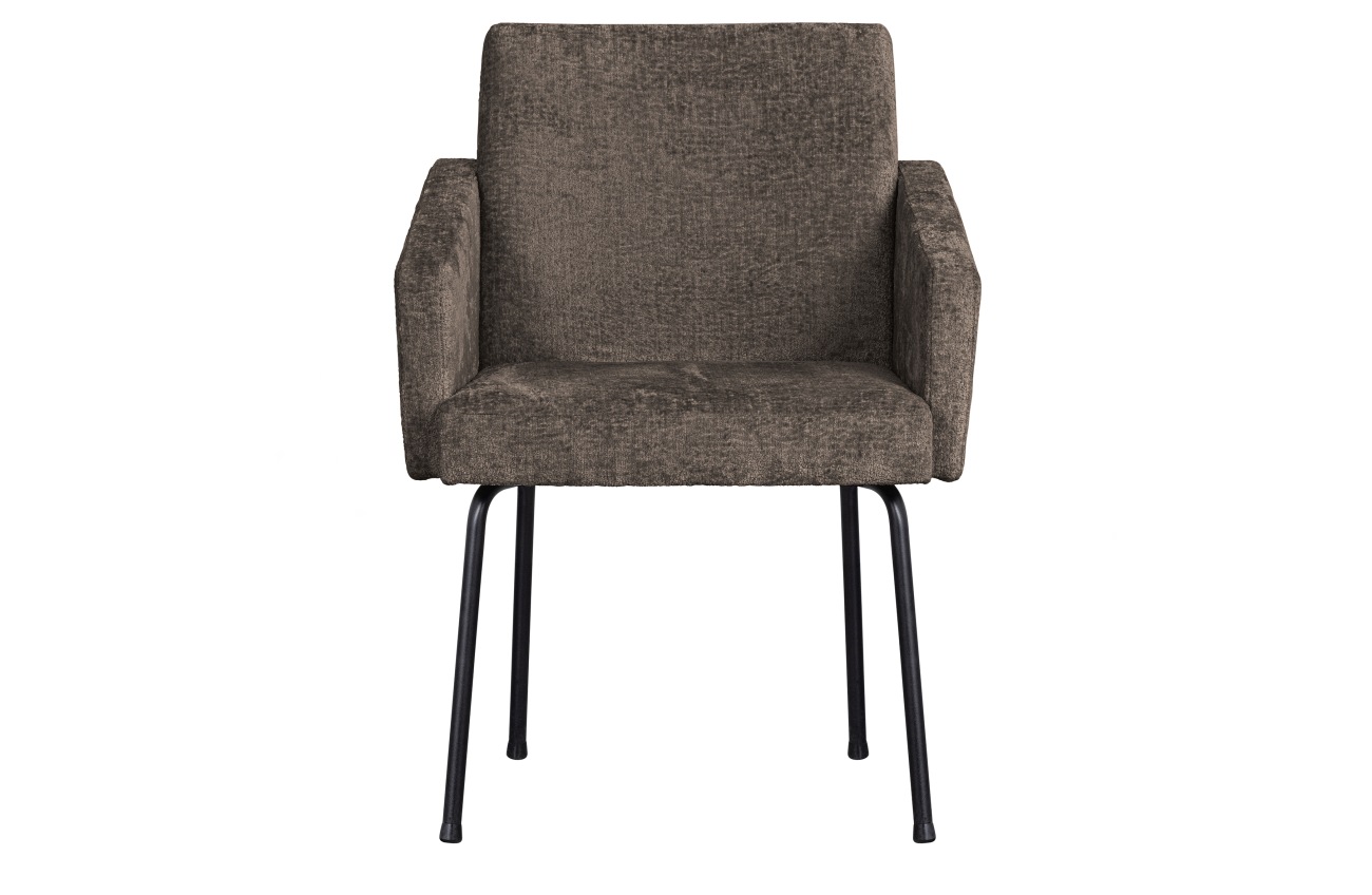 Der Esszimmerstuhl Mount überzeugt mit seinem modernen Design. Gefertigt wurde er aus Web Stoff, welcher einen grauen Farbton besitzt. Das Gestell ist aus Metall und hat eine schwarze Farbe. Der Sessel besitzt eine Sitzhöhe von 47.