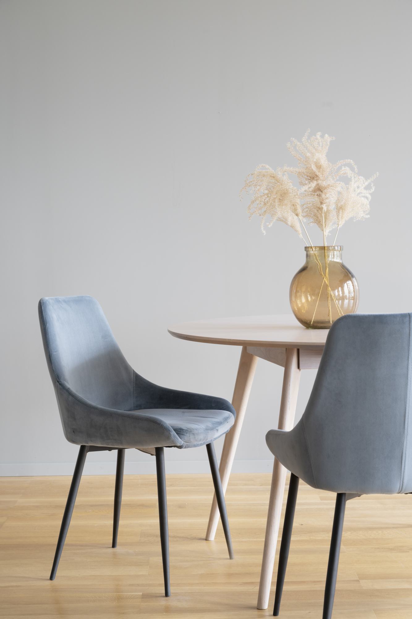 Stuhl Sierra Samt 2er Set, Blau passt perfekt in stilvolle Wohnräume.