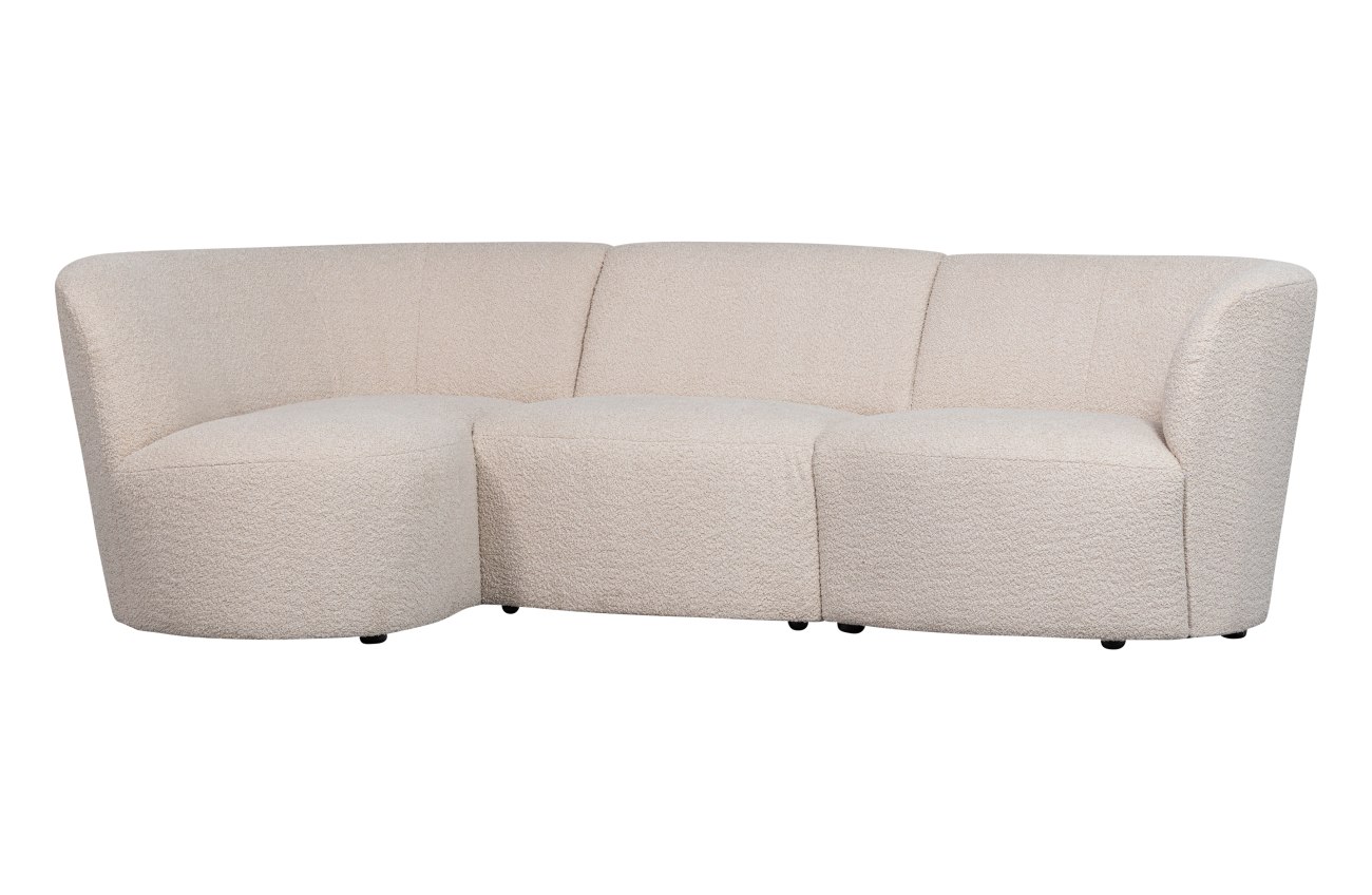 Ecksofa Coco aus Boucle-Stoff Links, Creme Ecksofa Coco aus Boucle-Stoff Links, Creme
