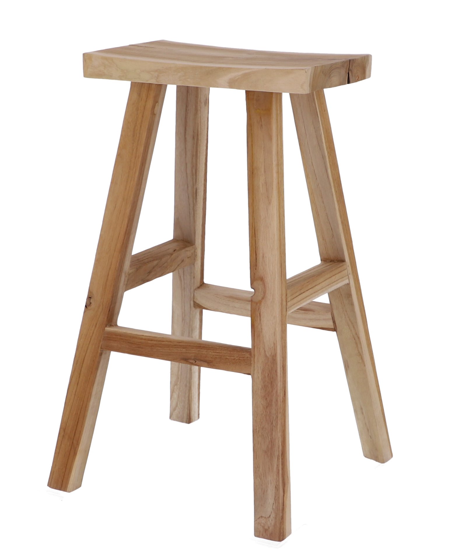 Barhocker Curve aus Teakholz, 72 cm Barhocker Curve aus Teakholz, 72 cm