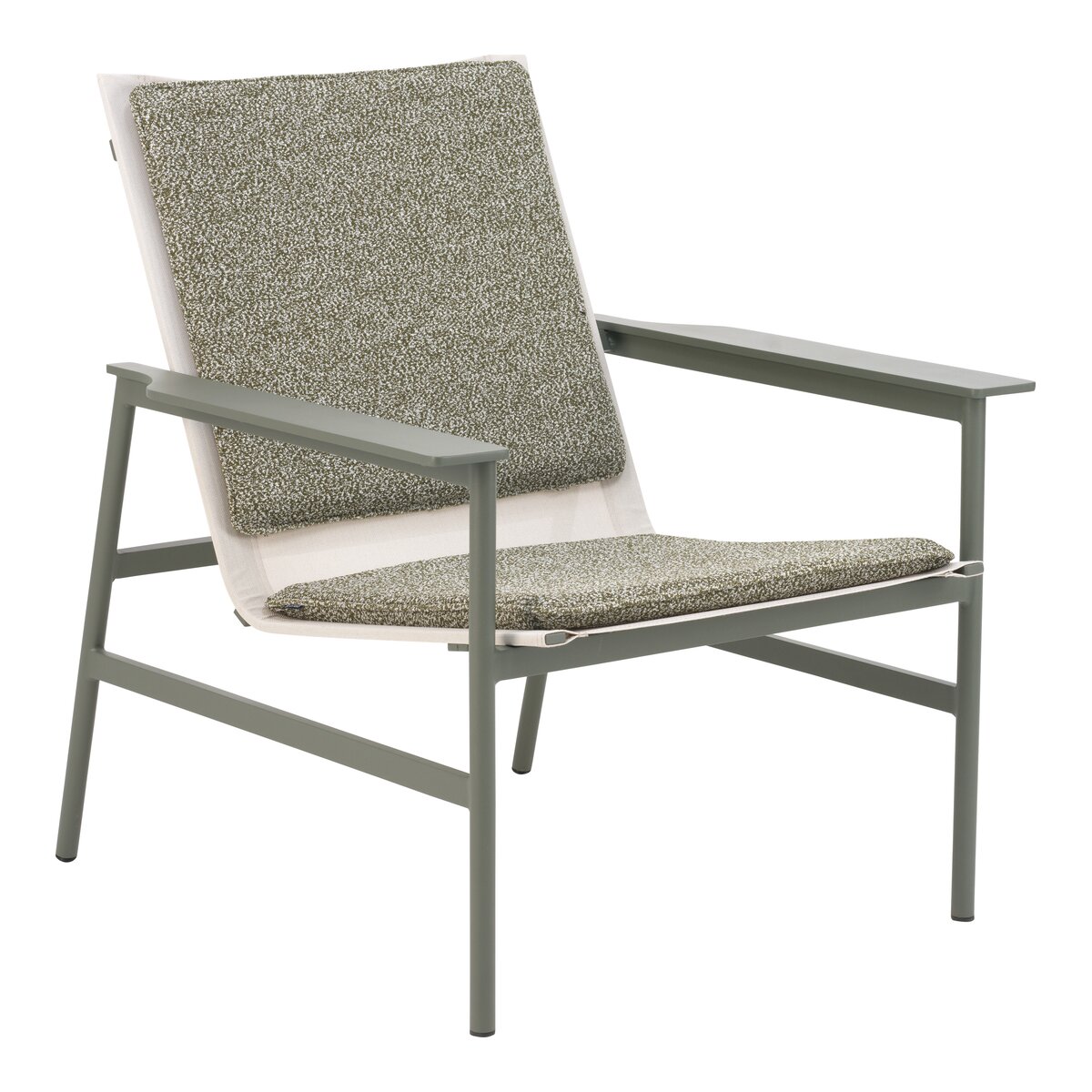 Gartensessel Soro 2er-Set Nordic Green/Teddy Verde - Aluminium, mit breiter Armlehne