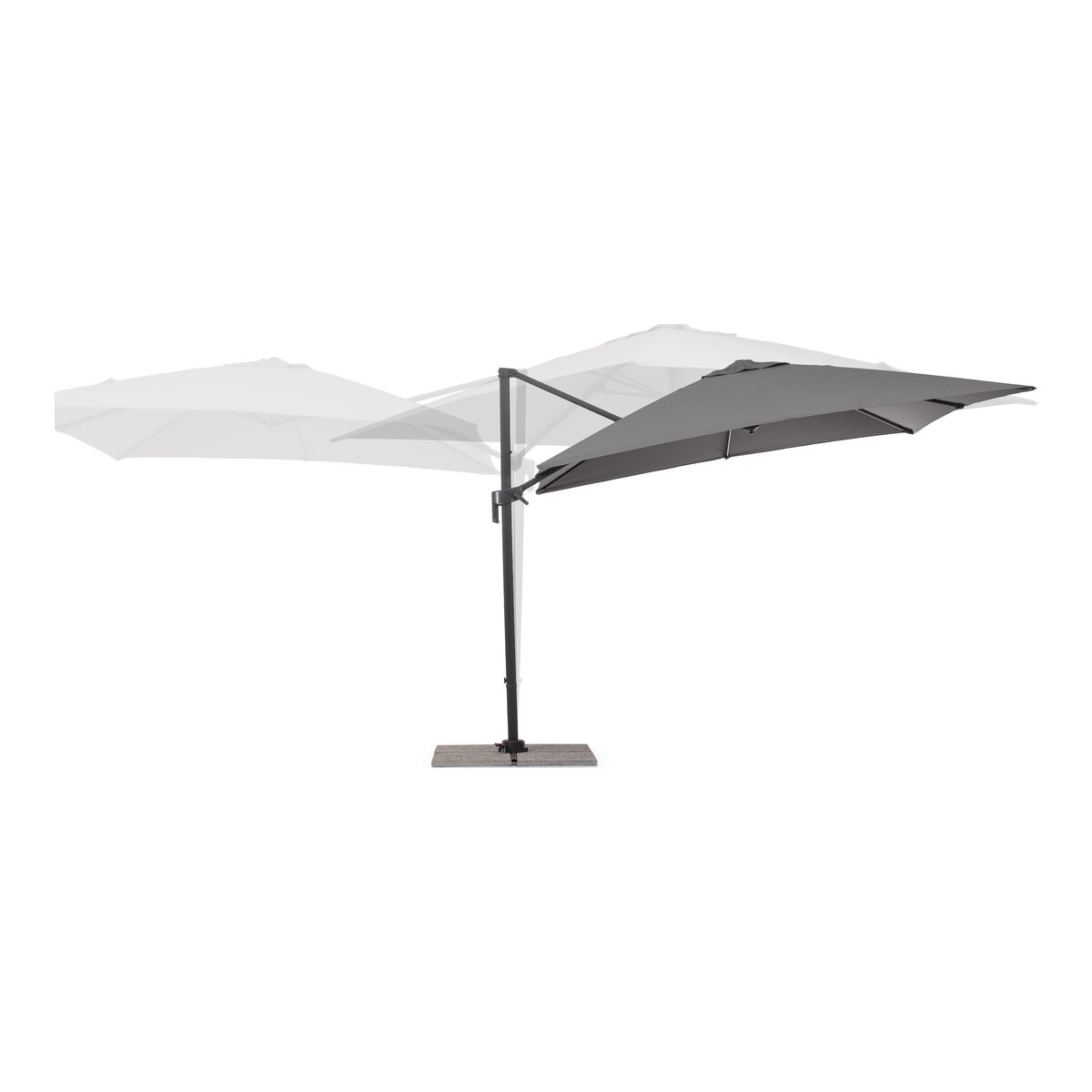 Ampelschirm Siviglia - Aluminium Anthrazit, Polyester-Stoff Dunkelgrau, 3x3 m