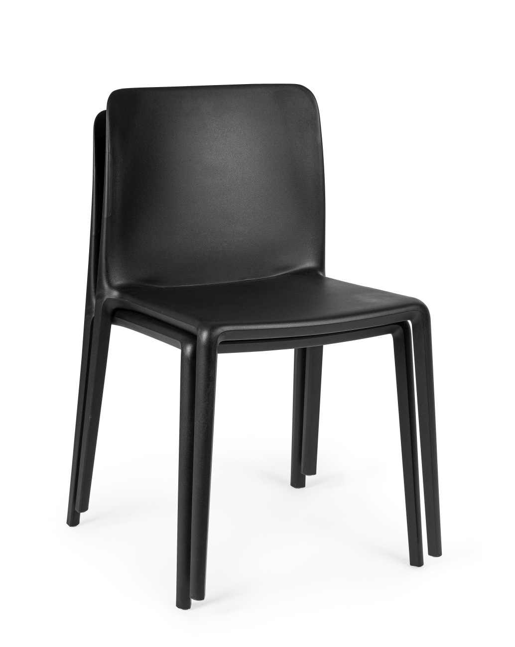 Stuhl Chloris 4er-Set aus Kunststoff, Schwarz