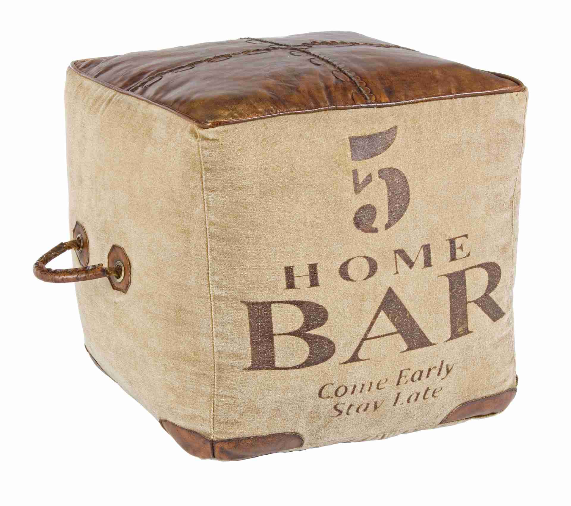 Pouf Asanparke aus Leder, Braun Pouf Asanparke aus Leder, Braun