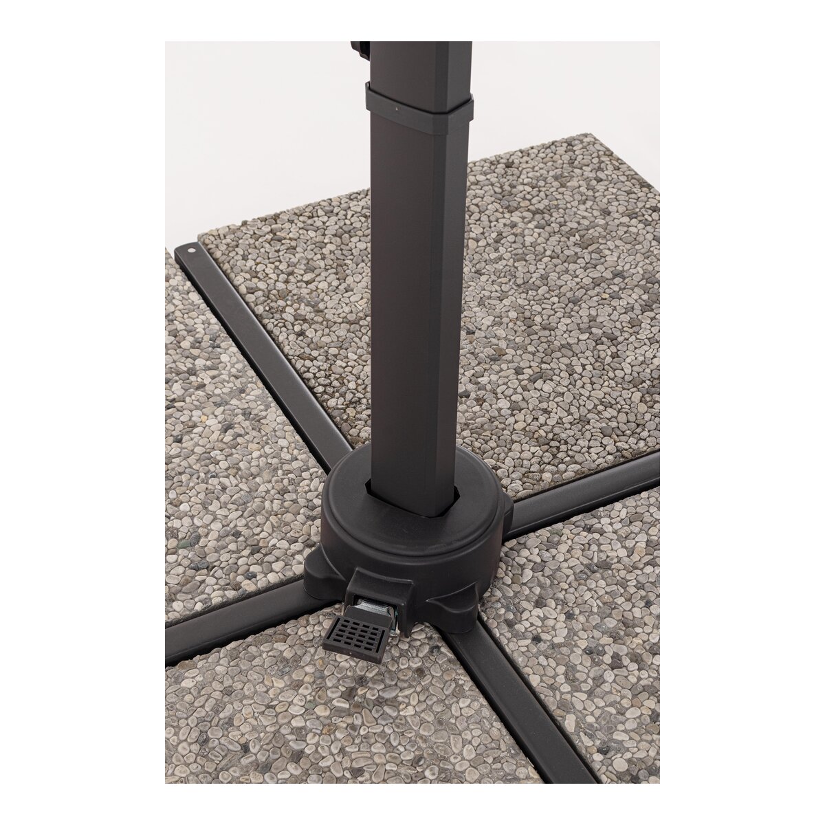 Ampelschirm Siviglia - Aluminium Anthrazit, Polyester-Stoff Dunkelgrau, 3x3 m