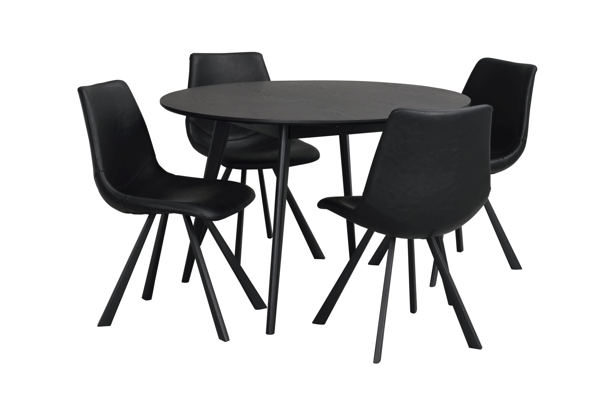 Machen Sie Ihr Zuhause komplett mit Stuhl Auburn 2er Set, Lederoptik Schwarz.