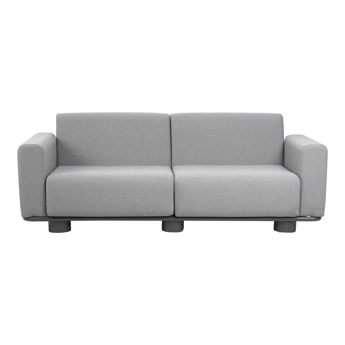 Gartensofa Bolster 2,5-Sitzer, Aluminium & Teddy-Stoff, Grau