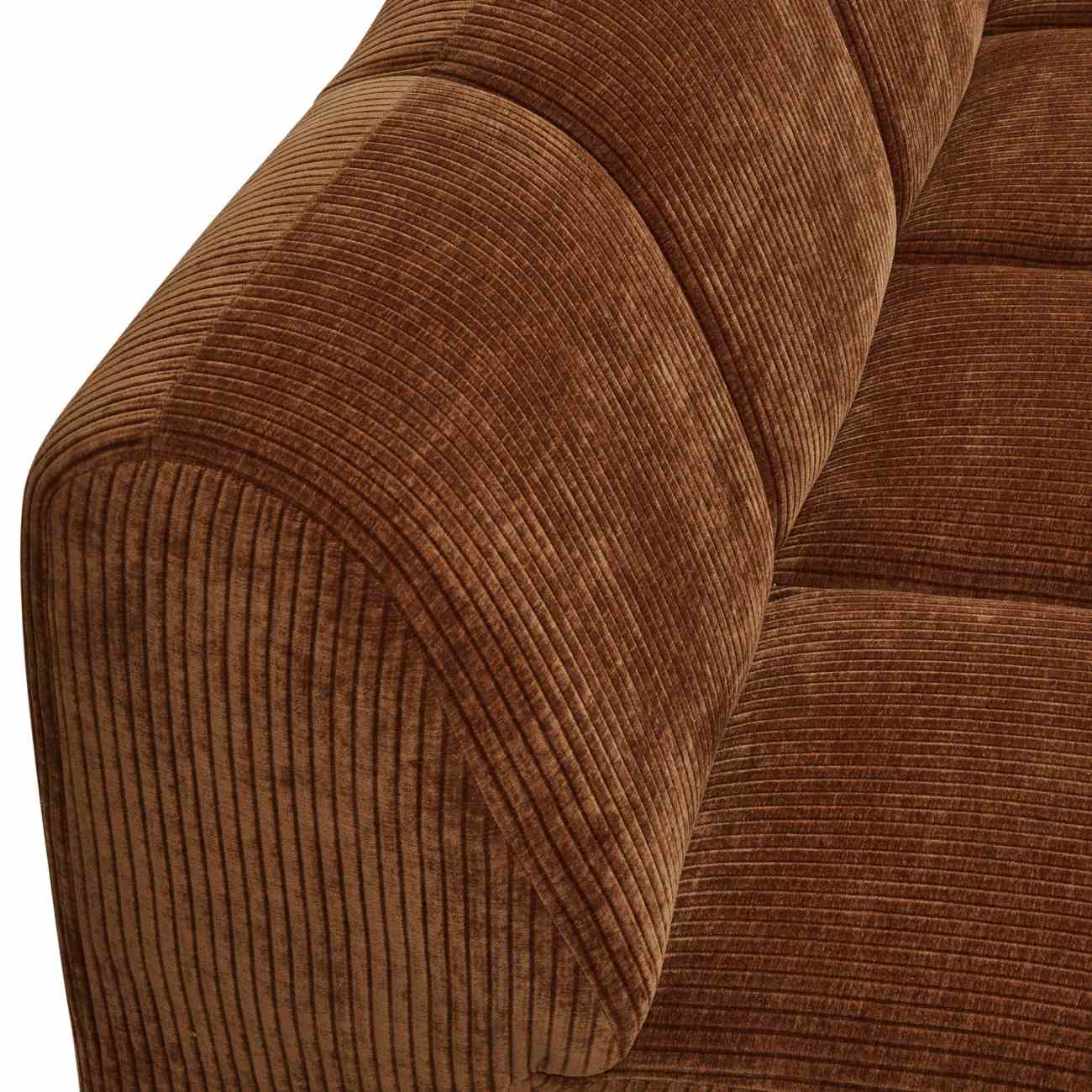 Modulsofa Mojo Flachcord 2er Arm-Rechts, Rostbraun