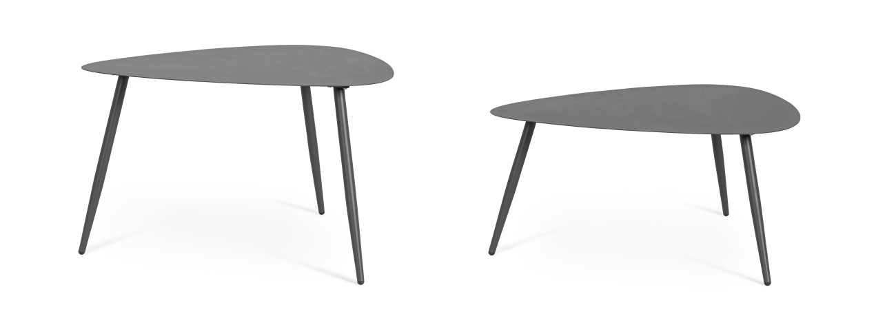 Gartencouchtisch-Set Yvonne aus Metall, Anthrazit