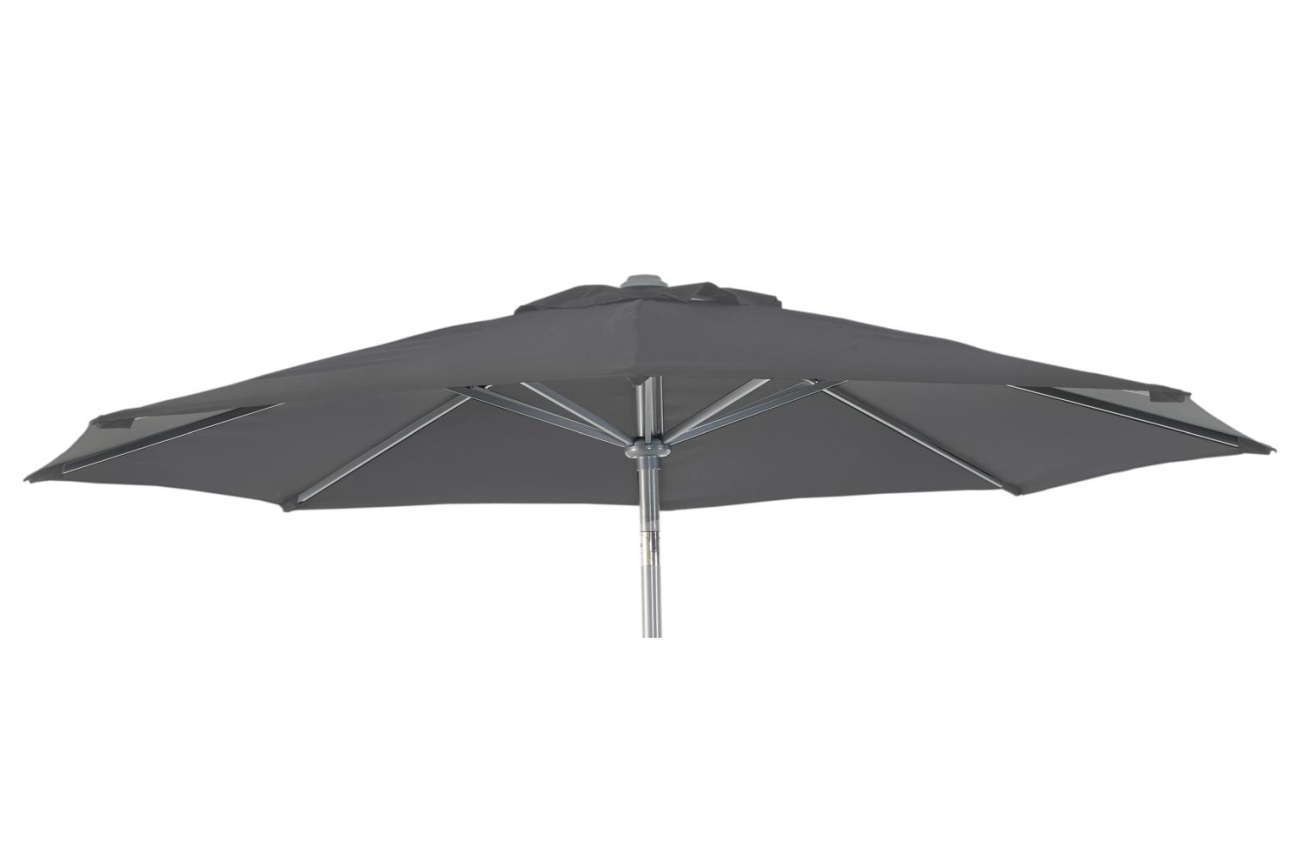 Der Sonnenschirm Andria überzeugt mit seinem modernen Design. Gefertigt wurde er aus Olefin-Stoff, welcher einen grauen Farbton besitzt. Das Gestell ist aus Metall und hat eine silberne Farbe. Der Schirm hat einen Durchmesser von 300 cm.