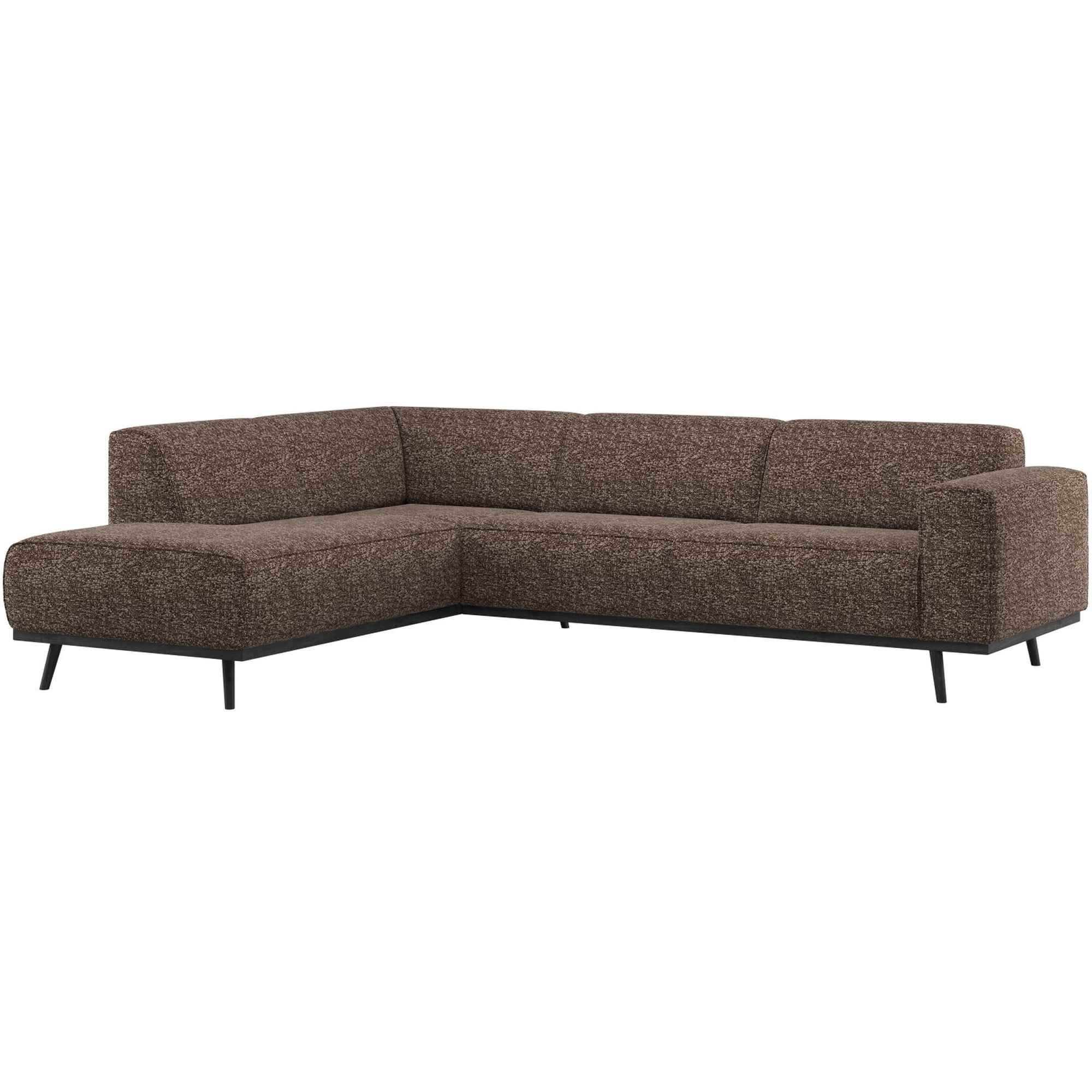 Ecksofa Statement Links - Melange-Stoff, Braun