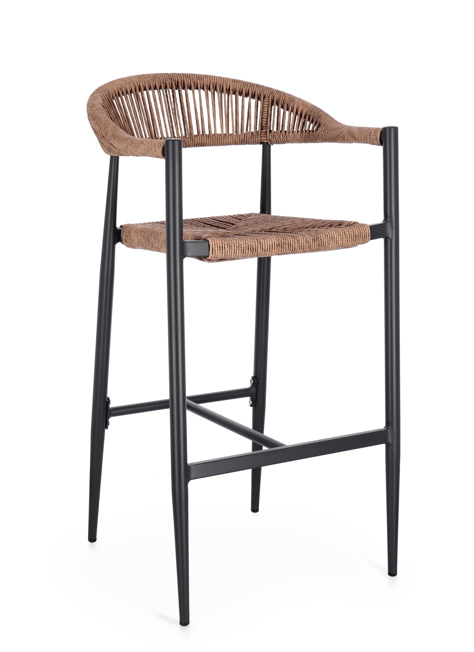 Gartenbarhocker Jandia aus Aluminium, Anthrazit / Natur Gartenbarhocker Jandia aus Aluminium, Anthrazit / Natur