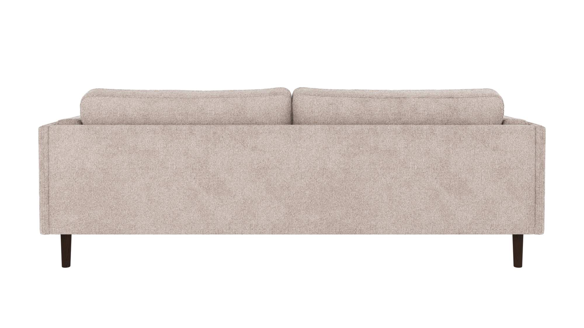 Komfortabel & schön – Sofa Braden 3-Sitzer, Beine Braun, Bezug Greg Hellgrau.