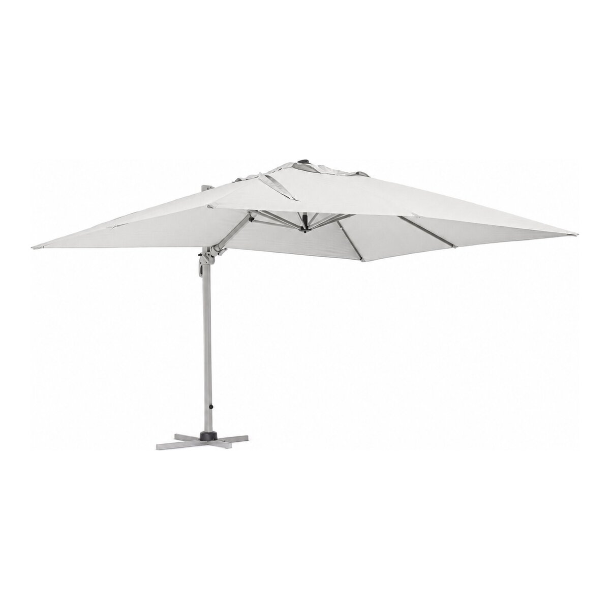 Ampelschirm Saragozza - Aluminium & Polyester-Stoff, Grau, 3x4 m