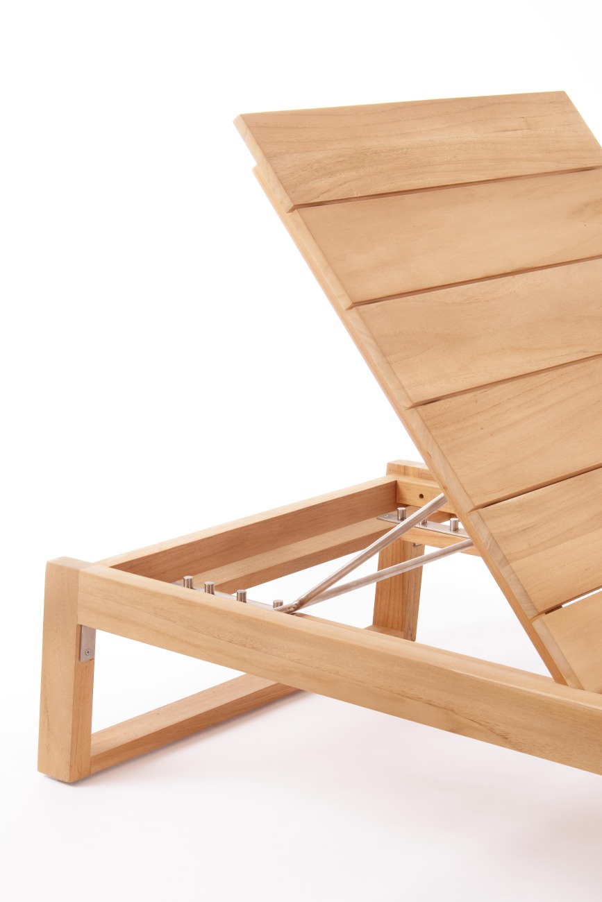 Gartenliege Jeremy aus Teakholz, Natur