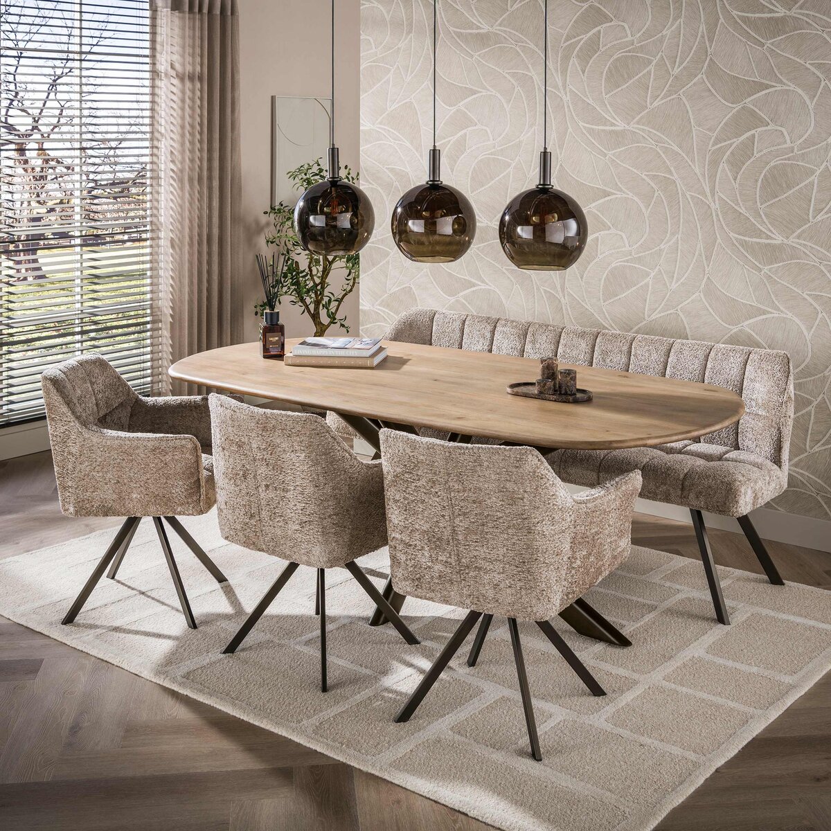 Esstisch oval Mangoholz | stabil & pflegeleicht | modern
