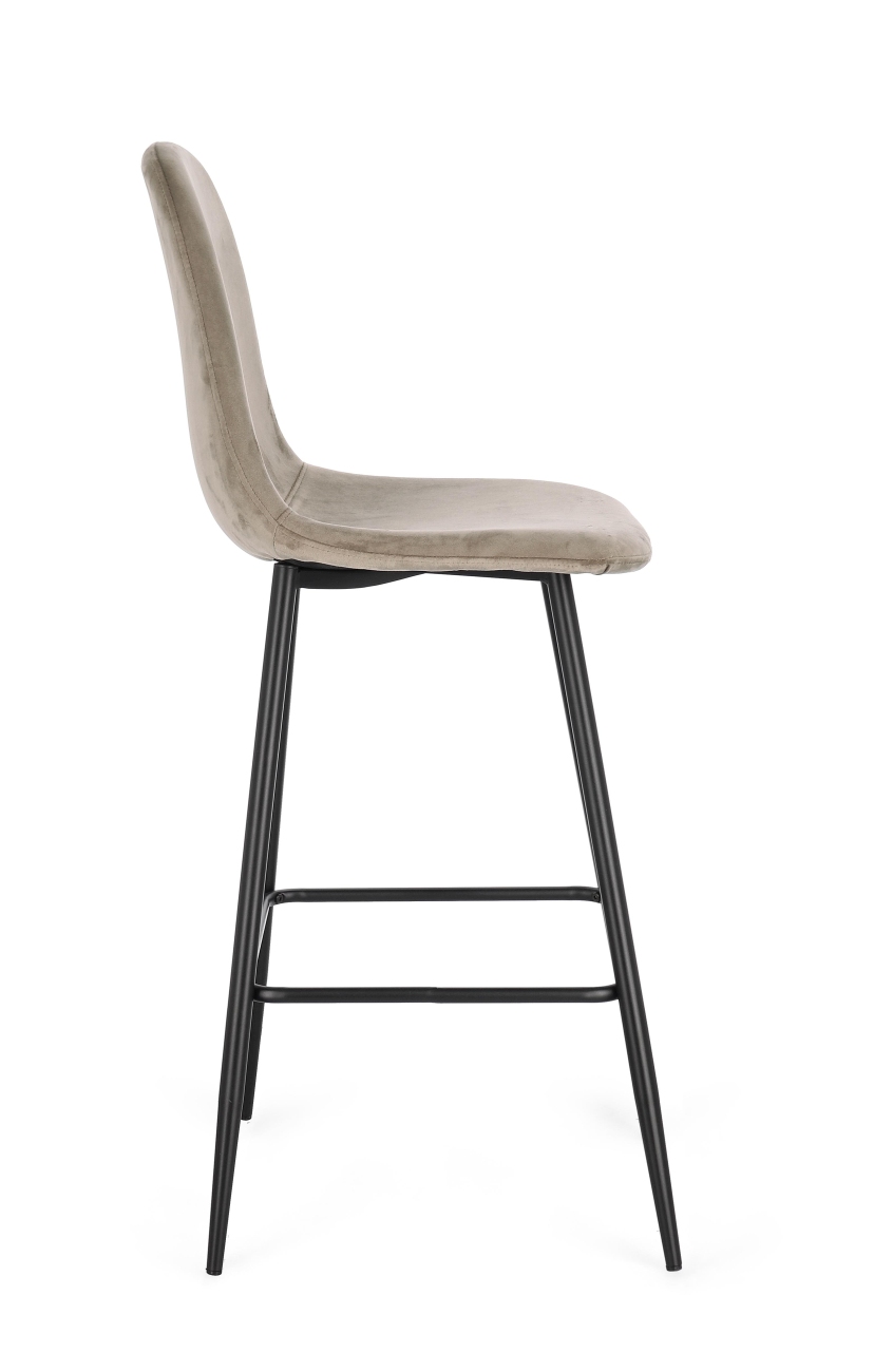 Barhocker New Irelia 2er- Set aus Samt, Taupe