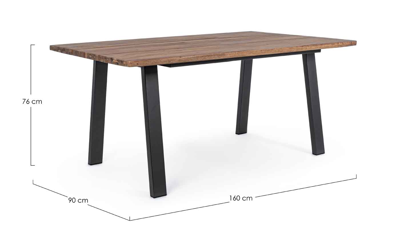 Gartentisch Oslo, Tischplatte Akazie, 160x90 cm, Anthrazit