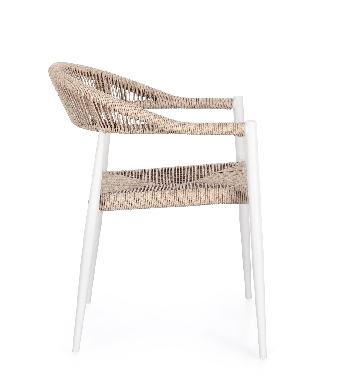 Gartenstuhl Jandia aus Aluminium, Weiß / Beige