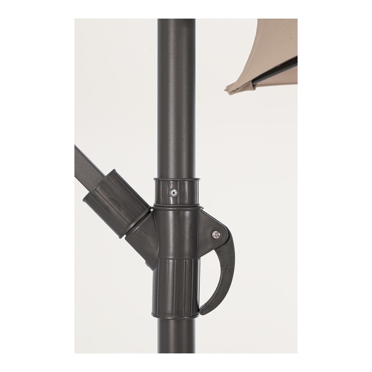 Ampelschirm Nizza - Aluminium Anthrazit, Polyester-Stoff Taupe, Ø 300 cm