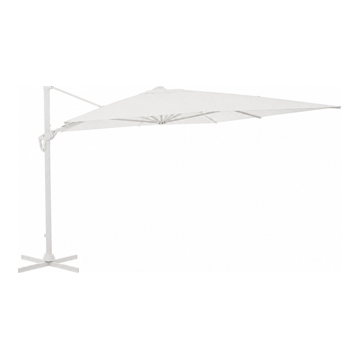 Sonnenschirm Vega aus Aluminium, modern schwenkbar und neigbar, quadratisch, weiß, 3x3 m