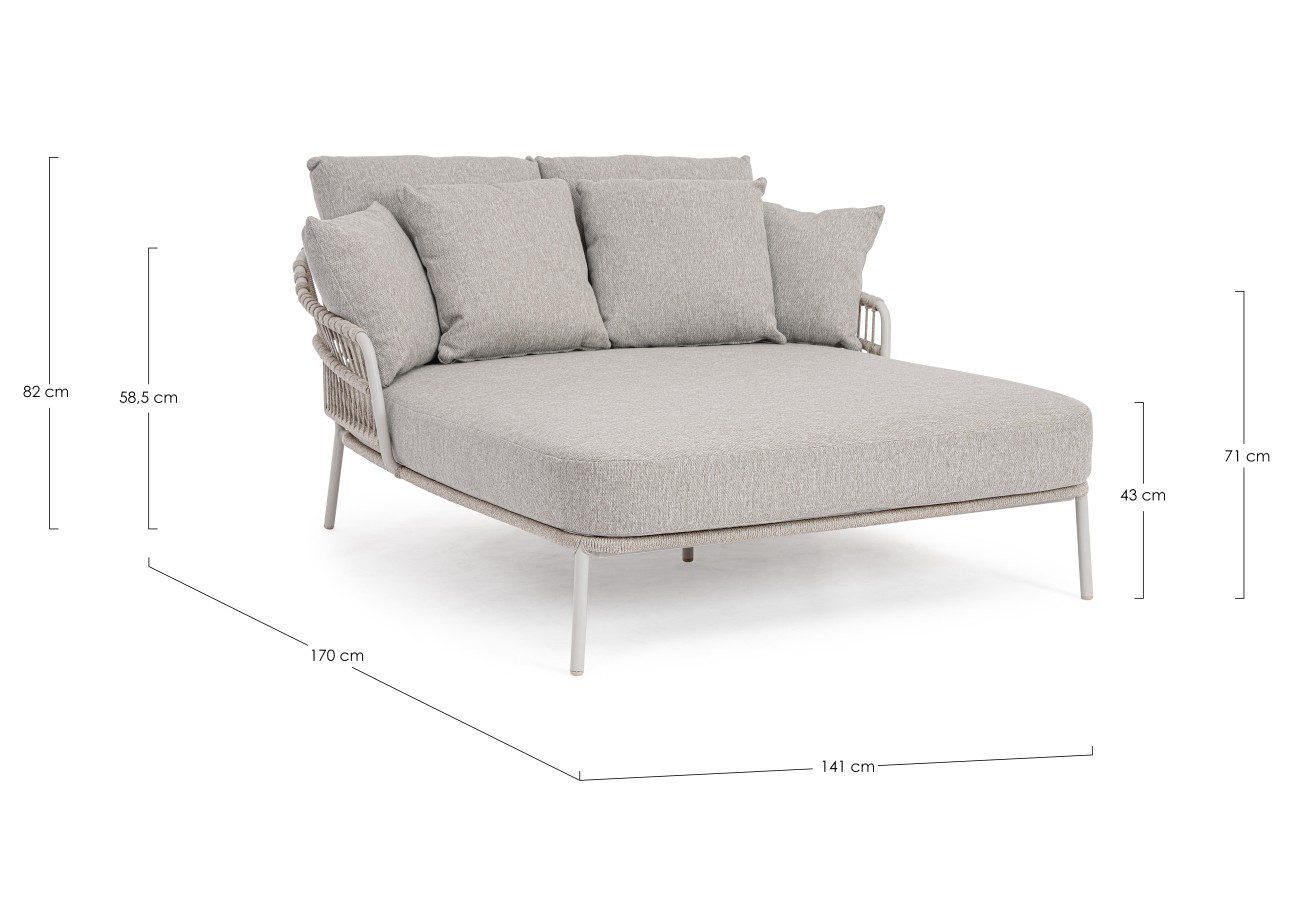 Gartendaybed Talaia aus Metall, Frostig