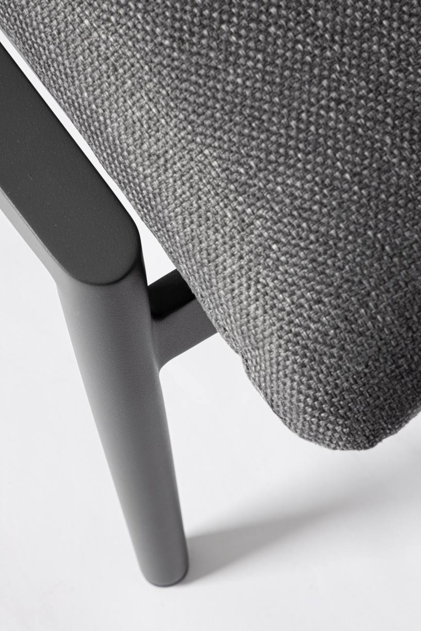 Gartensessel Hibiskus mit Hocker, Anthrazit