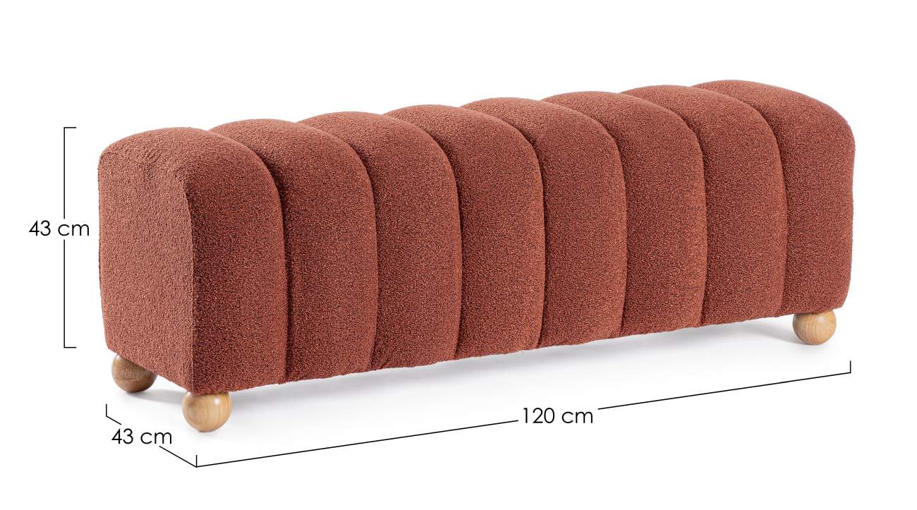 Bank Zora aus Boucle 120 cm, Ginger