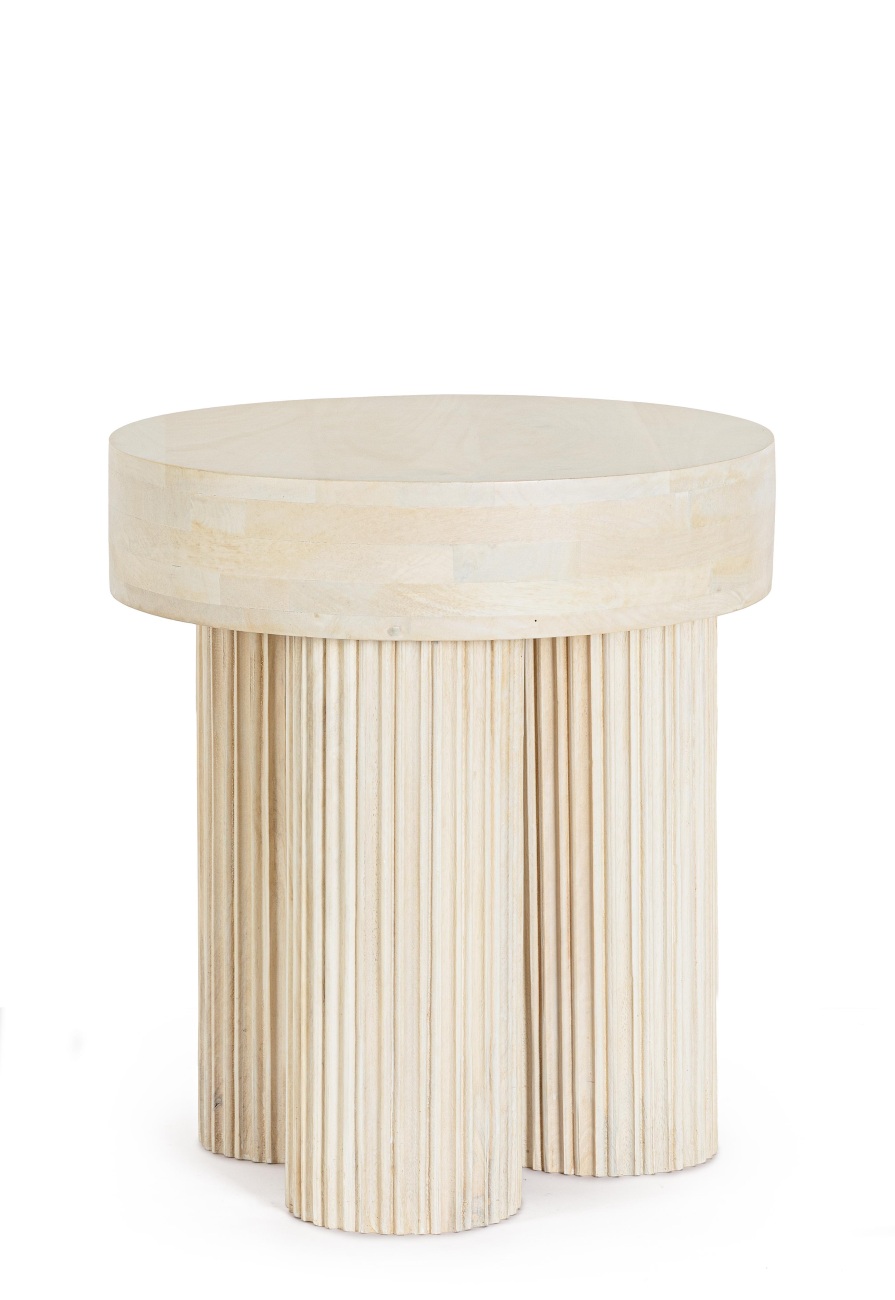 Couchtisch Dacca aus Mangoholz Ø 45cm, Creme Couchtisch Dacca aus Mangoholz Ø 45cm, Creme