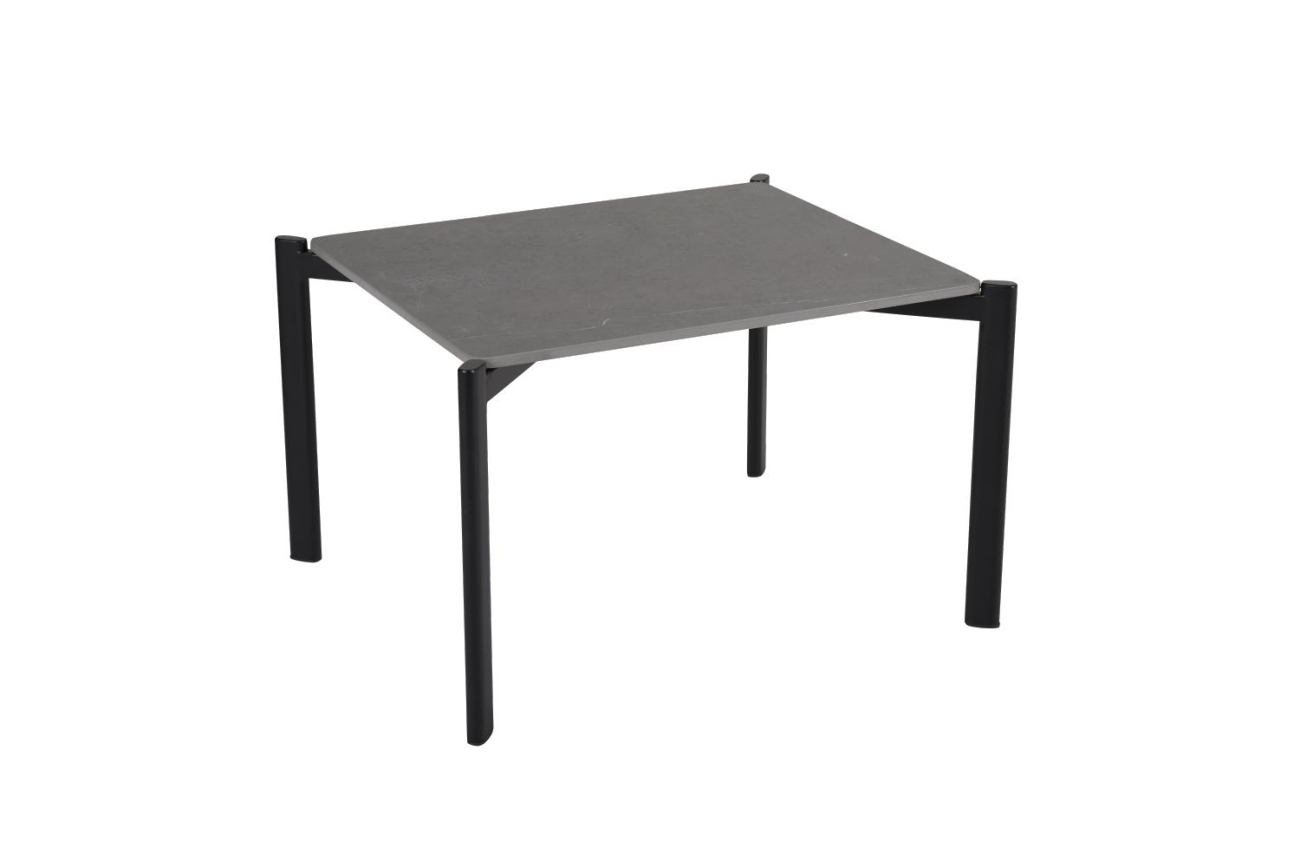Der Gartencouchtisch Gotland überzeugt mit seinem modernen Design. Gefertigt wurde die Tischplatte aus Granit und besitzt einen grauen Farbton. Das Gestell ist auch aus Metall und hat eine Schwarze Farbe. Der Tisch besitzt eine Länger von 56 cm.