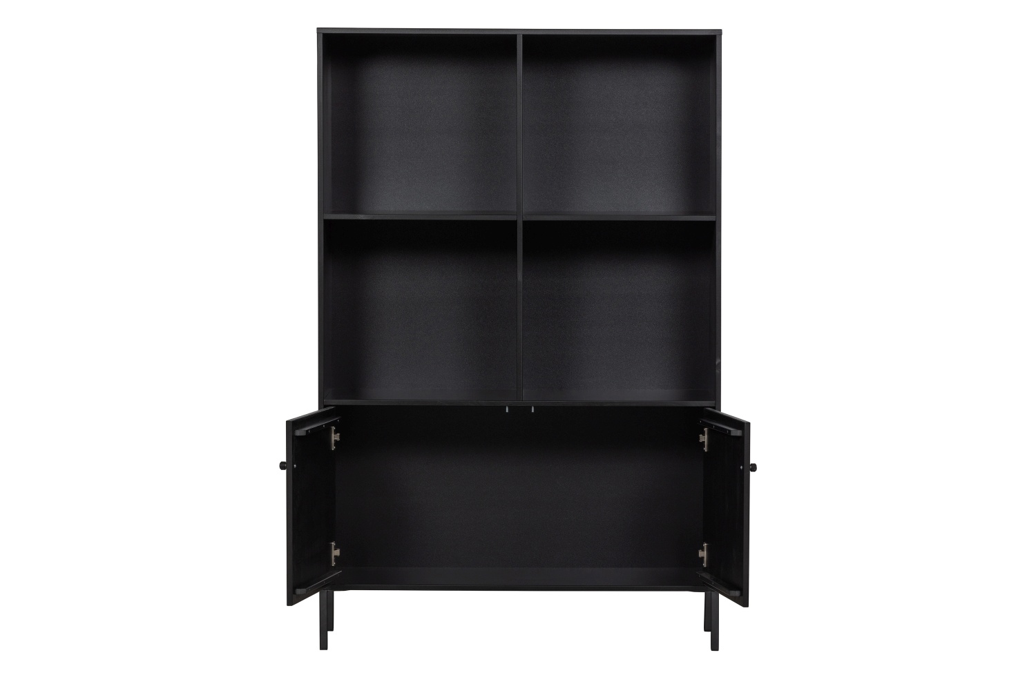 Schrank Xam Offen aus Kiefernholz, Schwarz