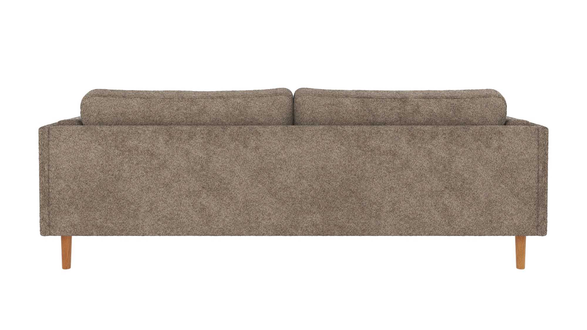 Sofa Braden 3-Sitzer, Beine Eiche, Bezug Anna Dunkelbeige – stilvoller Blickfang für Ihr Zuhause.