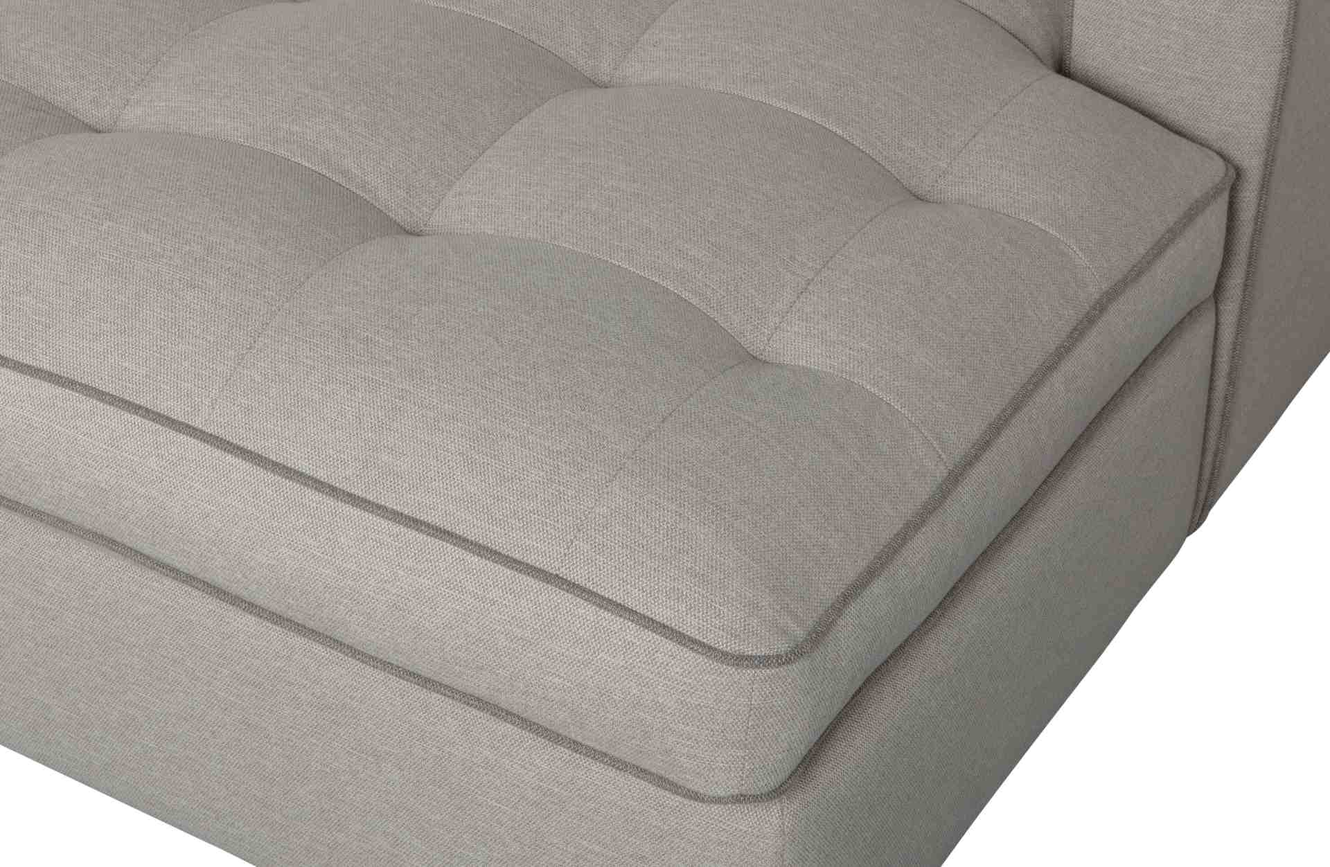Das Ecksofa Lisa überzeugt mit seinem klassischen Design. Gefertigt wurde es aus Kunststofffasern, welche einen einen grauen Farbton besitzen. Die Ausführung des Sofas ist Rechts. Die Sitzhöhe beträgt 51 cm.