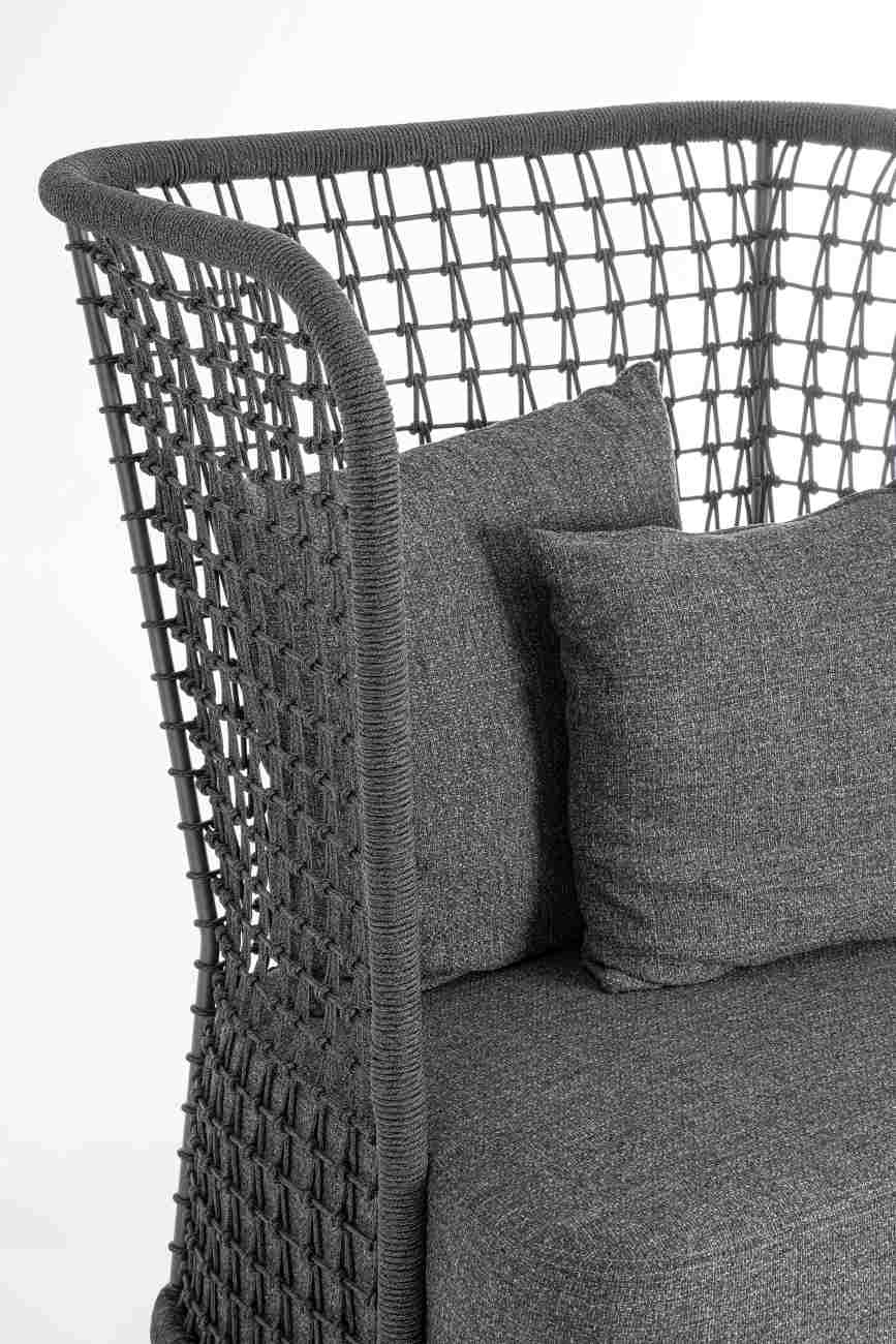 Gartensessel Kollar aus Olefin-Stoff, Anthrazit