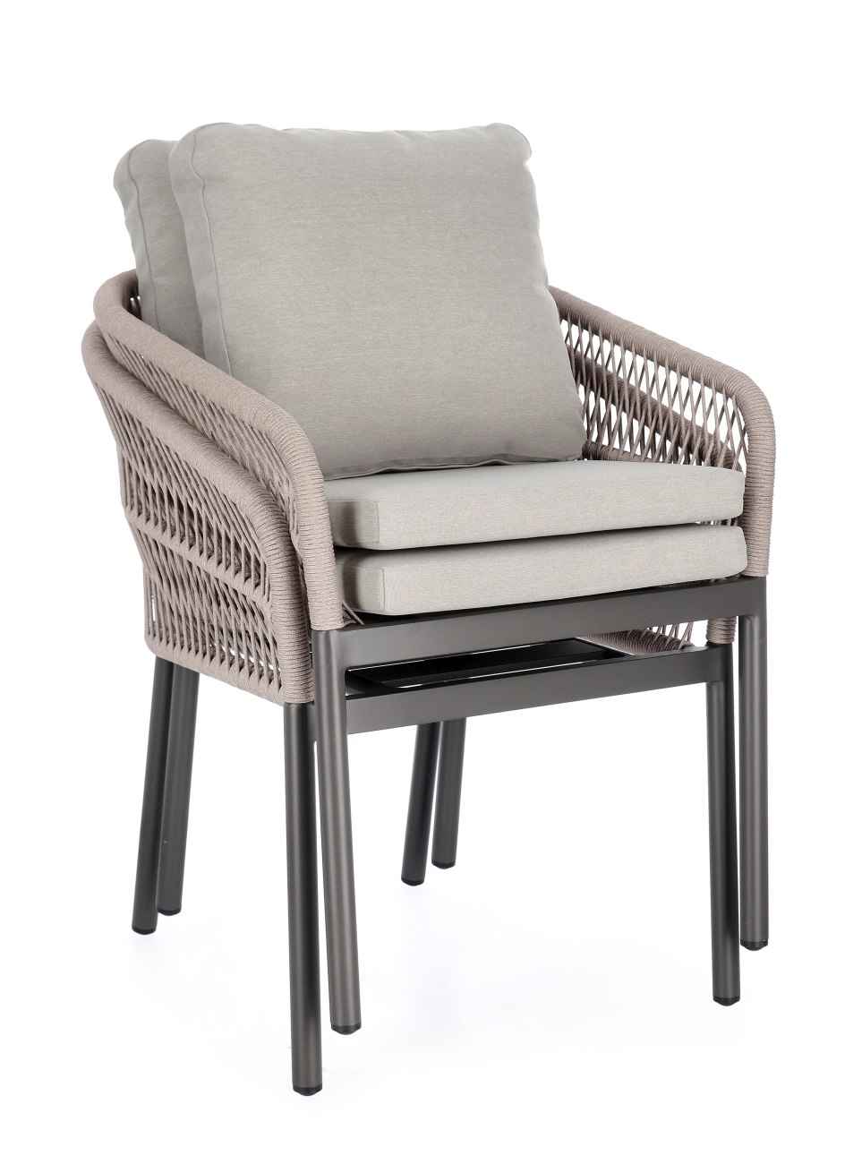 Gartenstuhl Galdana aus Aluminium, Taupe / Anthrazit